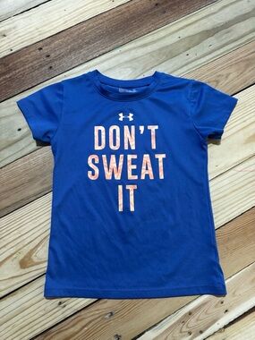 Under Armour Royal Blue Tee with Coral Lettering